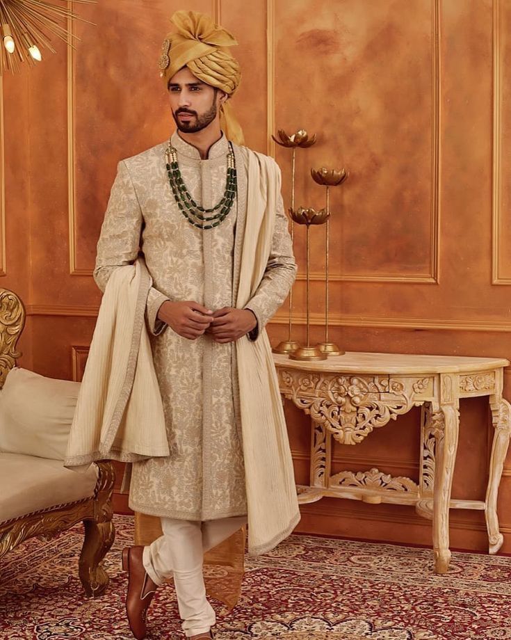 Nizam Kimkhab Groom Sherwani